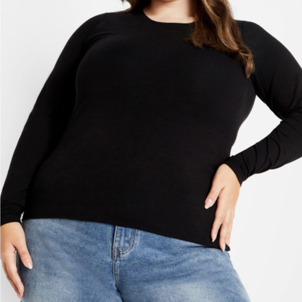 NWT City Chic Black Long Sleeve Top